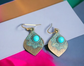 Boucles d'oreilles bohèmes pour femmes, bijoux ethniques tribaux, boucles d'oreilles afghanes persanes turques pour dames boucles d'oreilles pendantes gitane vintage