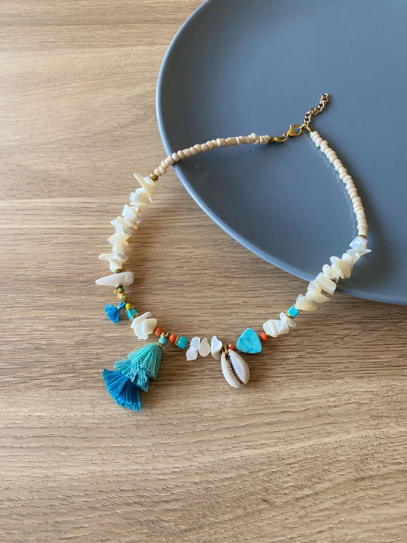 Set Gioielli Conchiglie Boho: 2 Collane E 1 Bracciale. Ciondolo Conchiglia E Perline, Regolabili. Perfetti Per Look Estivi, Vacanze Al Mare E Outfit Quotidiani. Stile Libero E Romantico. - 3