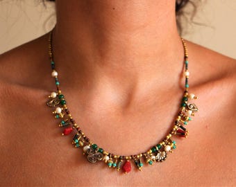 Handgemaakte boho-statementketting – Turkse etnische kralensieraden voor dames