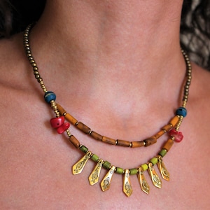 Nepali Tibetan beaded necklace for women Ethnic tribal handmade jewelry