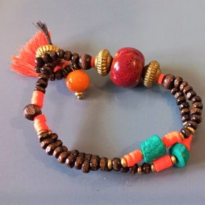 Nepali beaded bracelet Tibetan vintage bracelet Nepali boho jewelry Tibetan ethnic jewellery