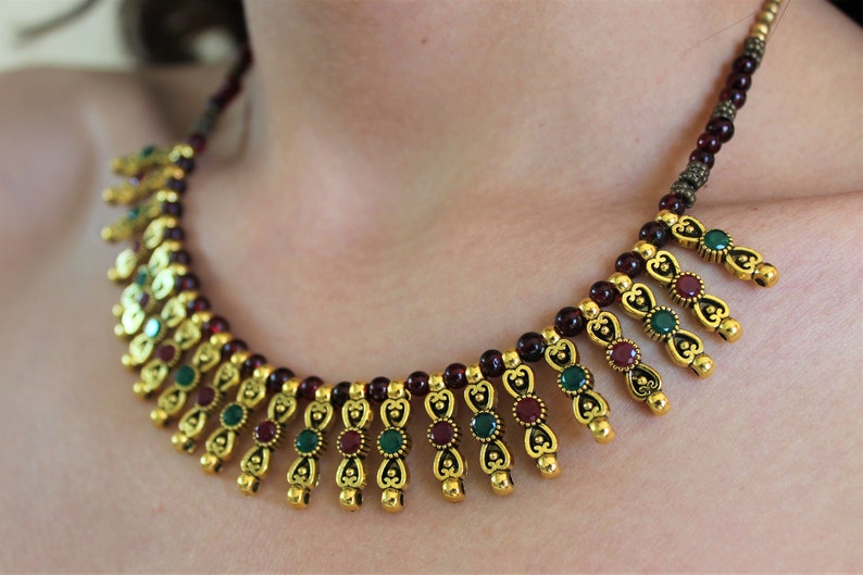 Indian Boho Bib Necklace Ethnic Statement Necklace for Women Etsy