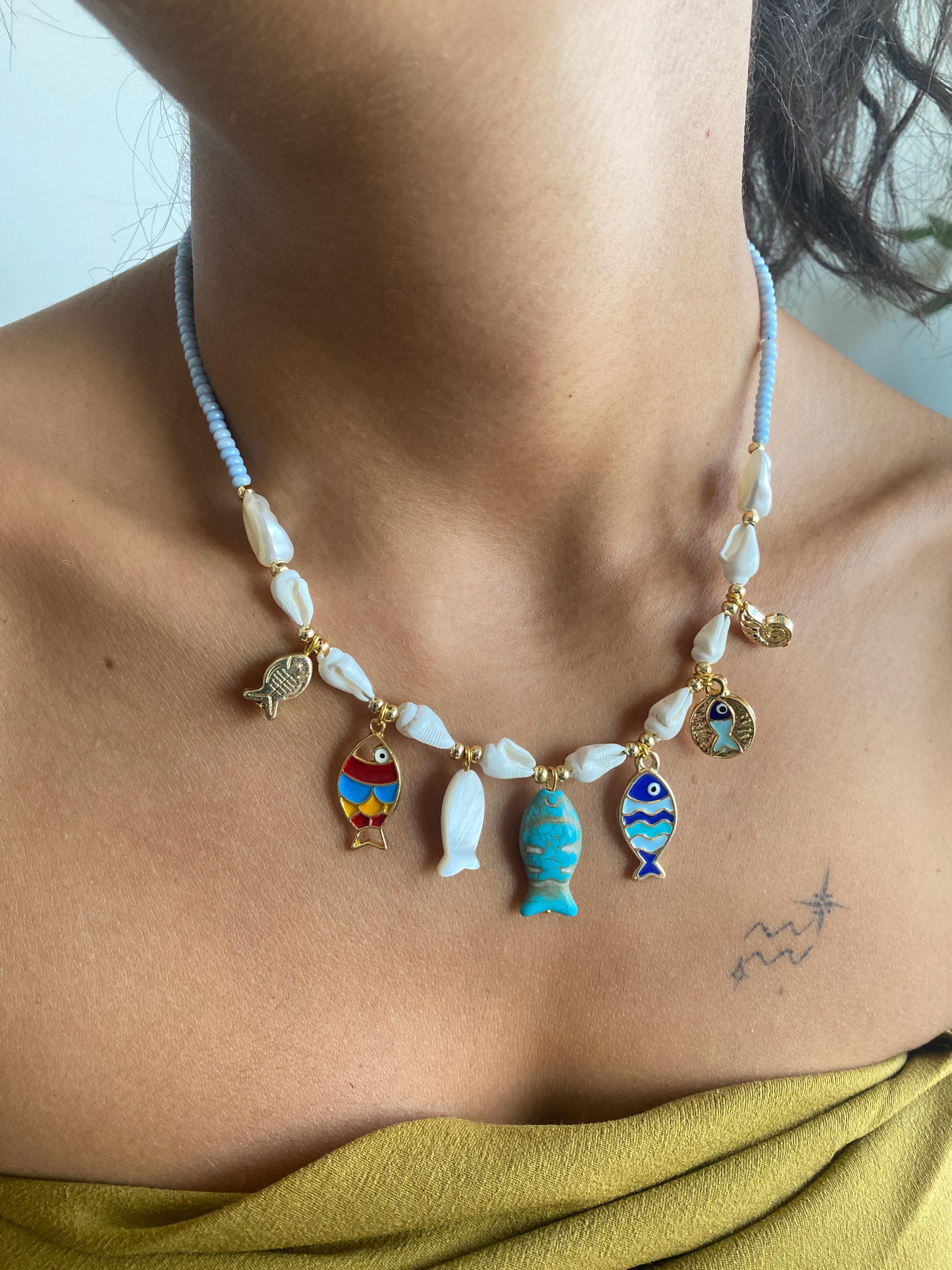 Collana stile Bohemien con Pietra Naturale - Salvati gioielli