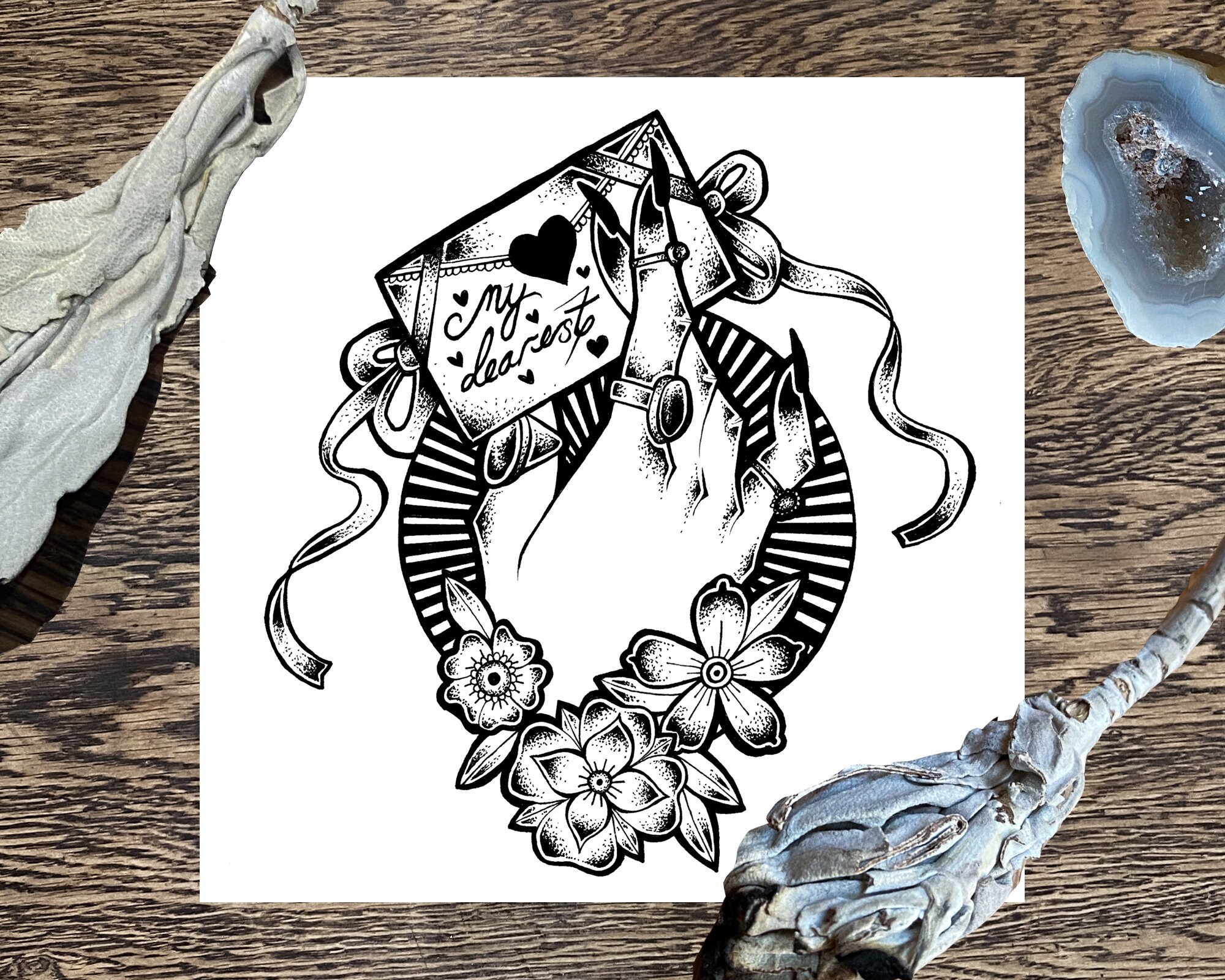 My Dearest Tattoo Inspired 20cm Wall Art Traditional Old | Etsy