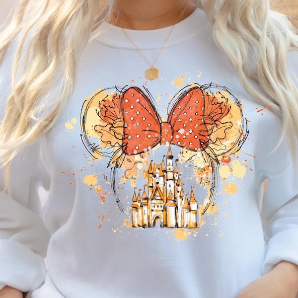 Disney Watercolor Fall sweater. Disney Watercolor Castle SweatShirt, Disney Castle Shirt, Disney Fall Shirt, Disney Shirt