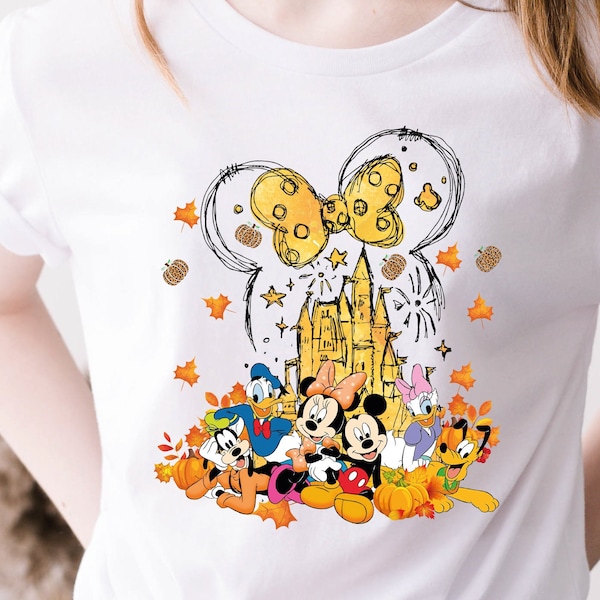 Cute Fall Disneyminnie shirt, Fall Vibes Shirt,Fall Disney Vacation,Disney Halloween t-shirt,Disney Fall Shirt, Family Shirt,Disney Gift
