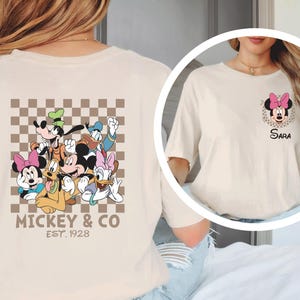 Checkered Mouse Family Matching Shirt: Cartoon Vacation Tee #1100