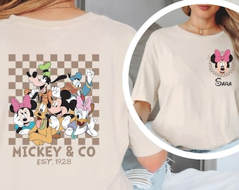 Checkered Mouse Family Matching Shirt: Cartoon Vacation Tee #1100