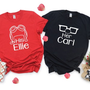 Couples Shirts, Carl and Ellie, his and hers, bride and groom, wife and husband, Mr and Mrs, Camping shirt, Vacation shirt, valentine shirts
