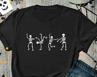 Dancing Skeleton Shirt, Skeleton Skull shirt, Graphic Skeleton Shirt, Unisex Shirt, Halloween gift for him herFriends gift
