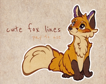 Fox Line Art Base | P2U (PSD & PNG)