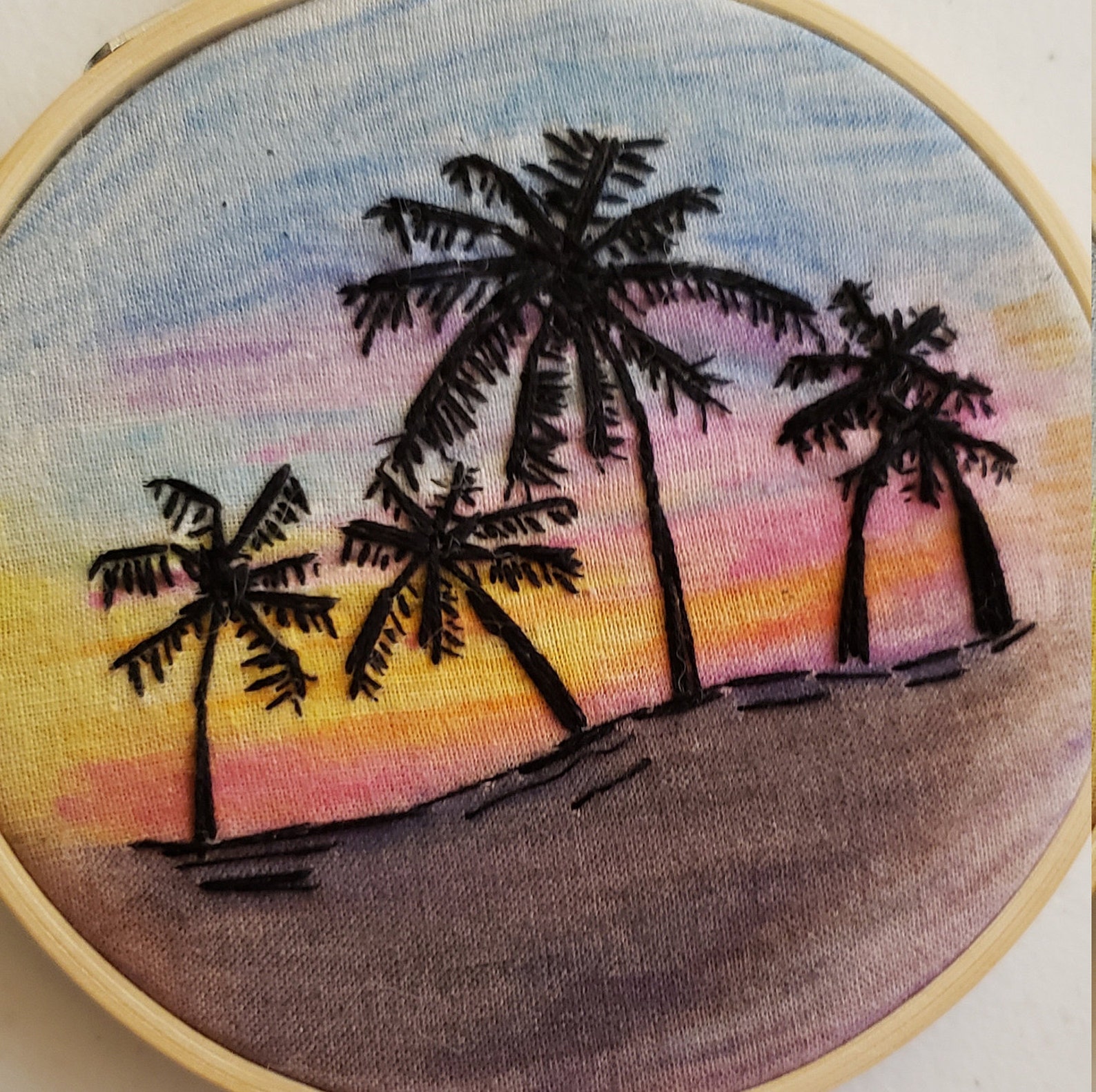 Palm tree embroidery beach embroidery tropical decor la  etsy Palm tree embroidery beach embroidery tropical decor la  etsy