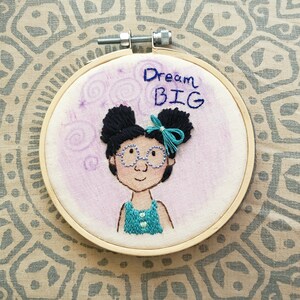 Dream Big, Girl Gift, Nursery Art, Nursery Decor, Baby Gift, Classroom Decor, Embroidery Hoop, Hand Embroidery, Baby Shower, Cute Wall Art