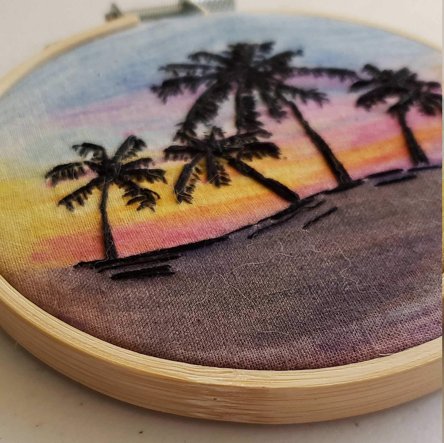 Palm Tree Embroidery Beach Embroidery Tropical Decor LA Etsy