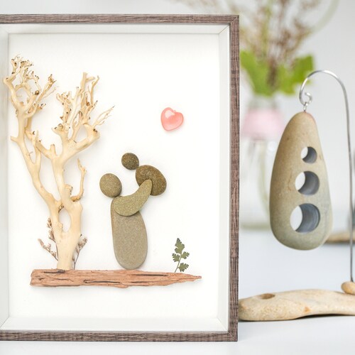 Fathers Day Pebble Picture, Personalized gifts for dad, Dad Gift,  fathers day gift from daughter, Pebble art, Personalised Fathers Day Gift