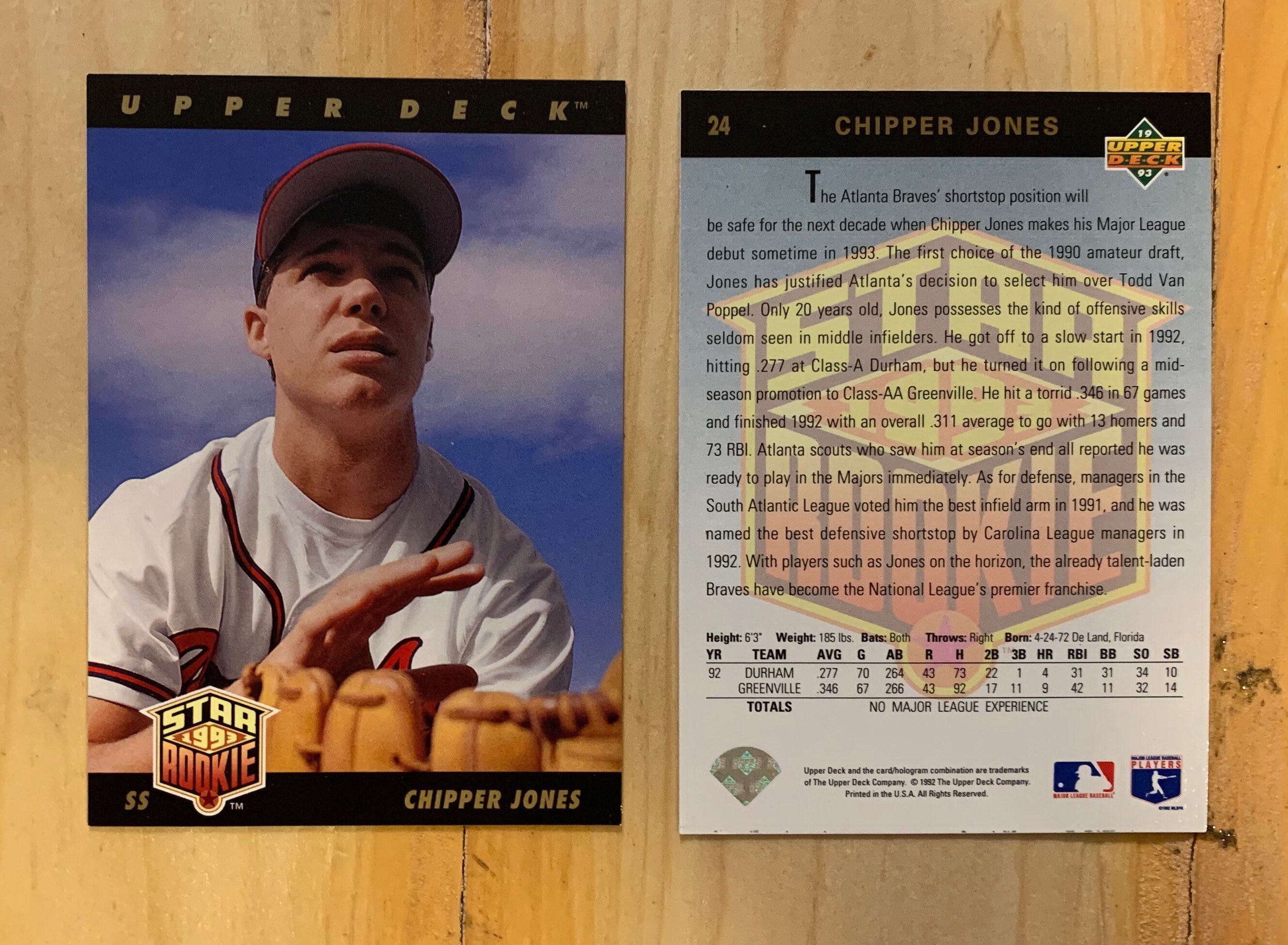 Chipper Jones Rookie Card - Etsy