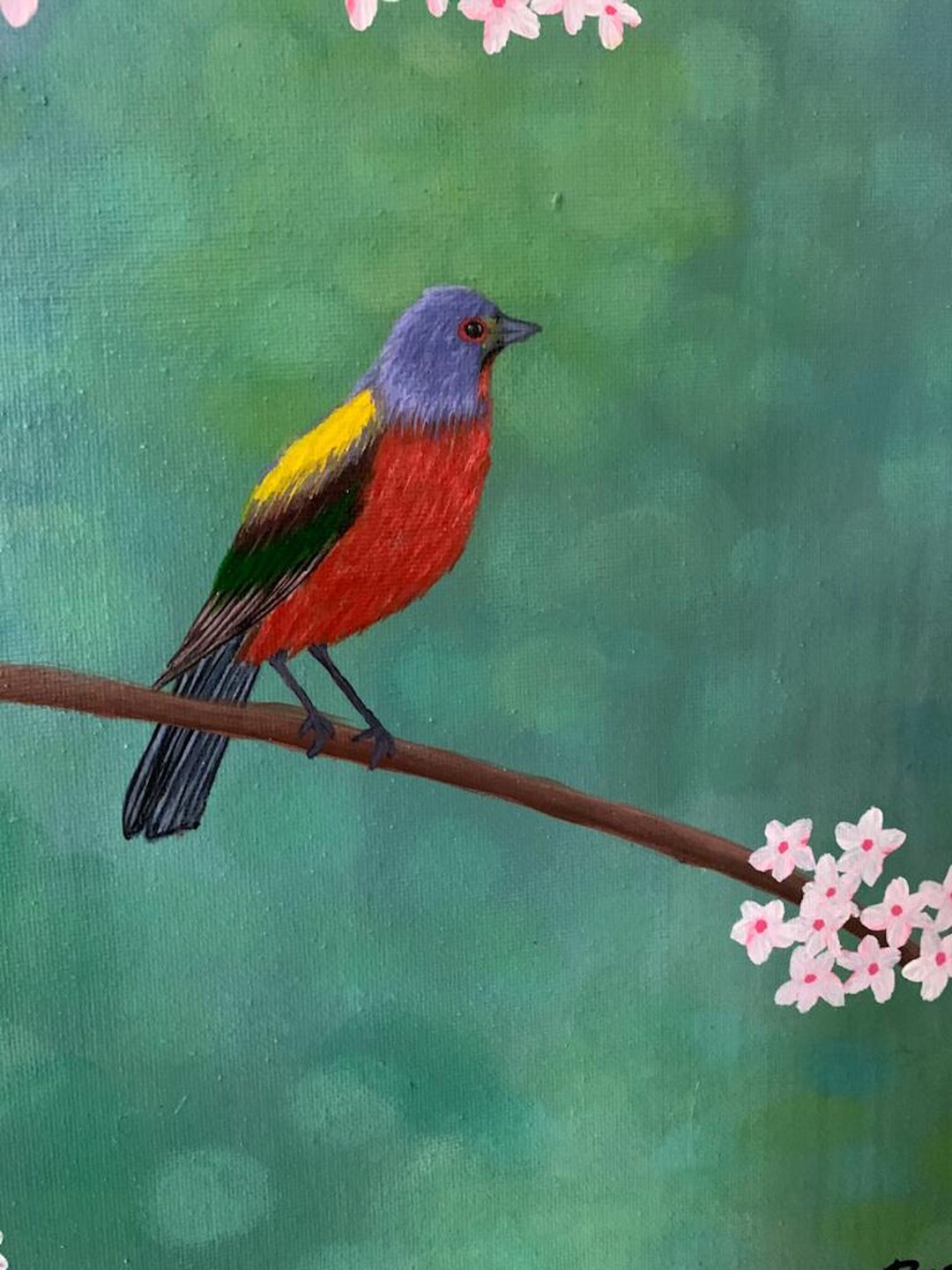 Bird Painting With Blur Background Bird Painting Bird Wall Etsy
