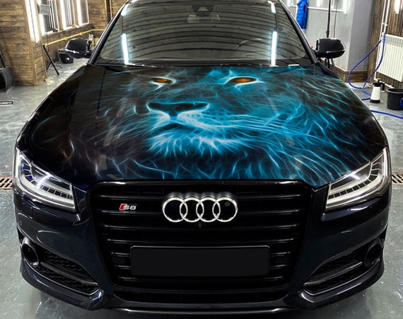 Abstract Lion Car Hood Wrap Self-adhesive Vinyl Sticker Full | Etsy