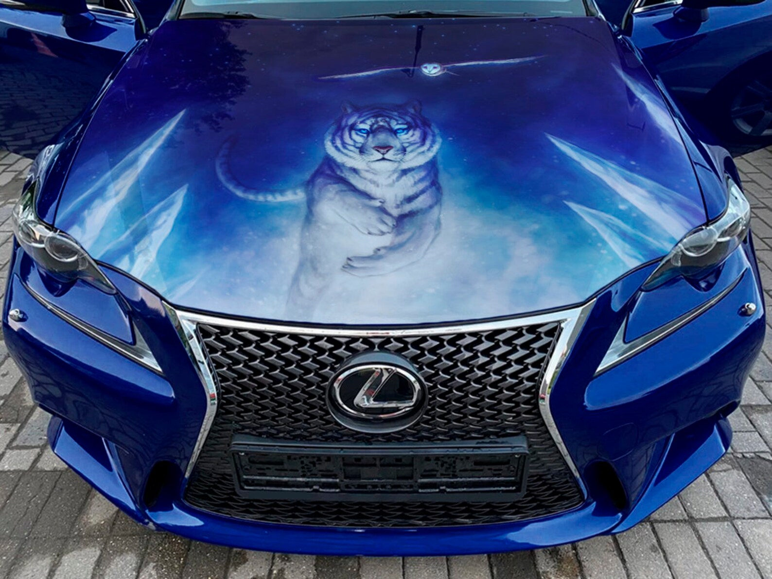 Tiger Car Hood Wrap Selfadhesive Vinyl Sticker Full Color Etsy