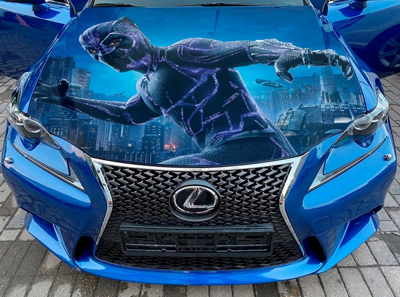 Black Panther Car Hood Wrap Selfadhésive Vinyl Sticker Full Etsy