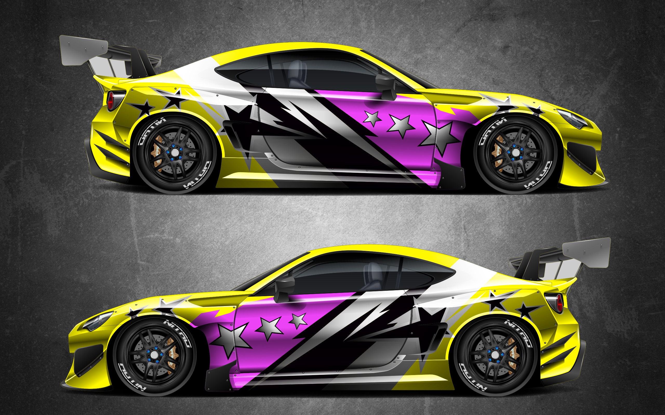 Car Side Wrap Stars and Stripes Vinyl Sticker Racing Drift Etsy