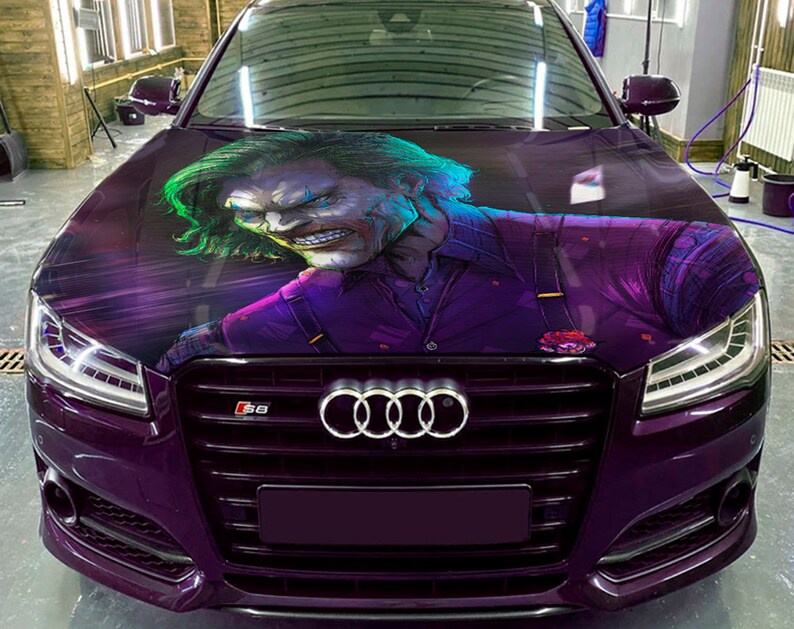 Joker Car Hood Wrap Selfadhesive Vinyl Sticker Full Color Etsy