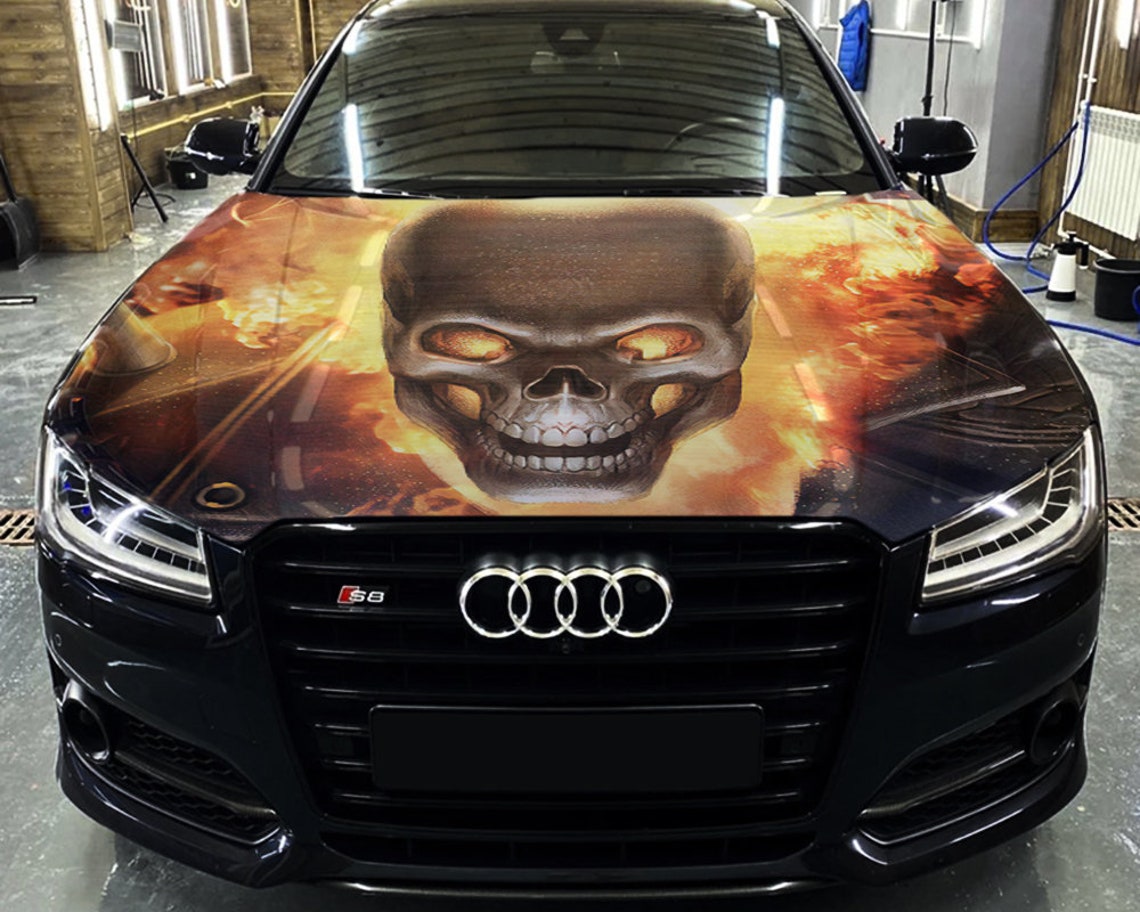 Offers valentine gifts starting rs Ghost Rider Car Hood Wrap Self-adhesive Vinyl Sticker Full | Etsy