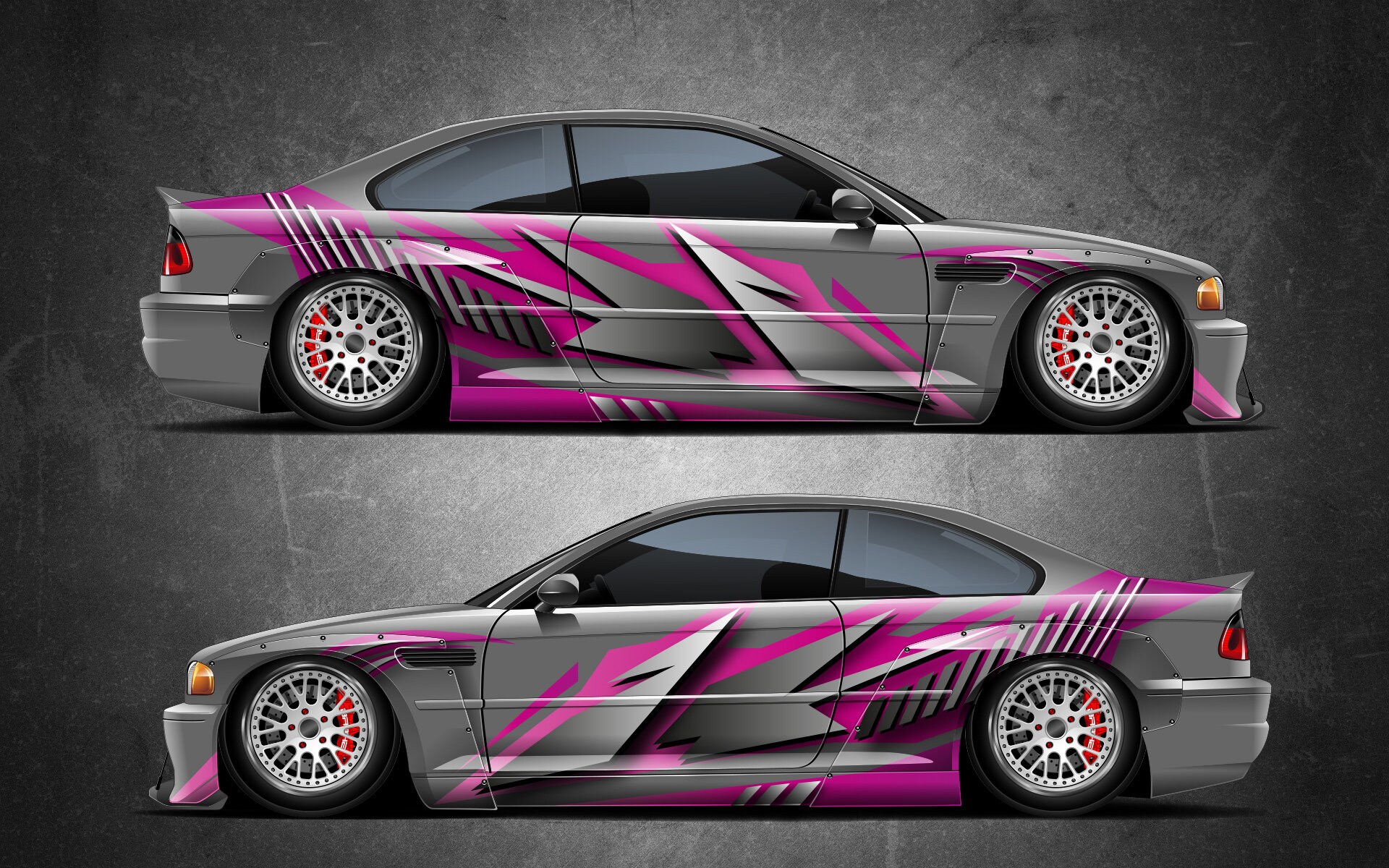 Car Side Wrap Abstract Stripes Vinyl Sticker Racing Drift Etsy