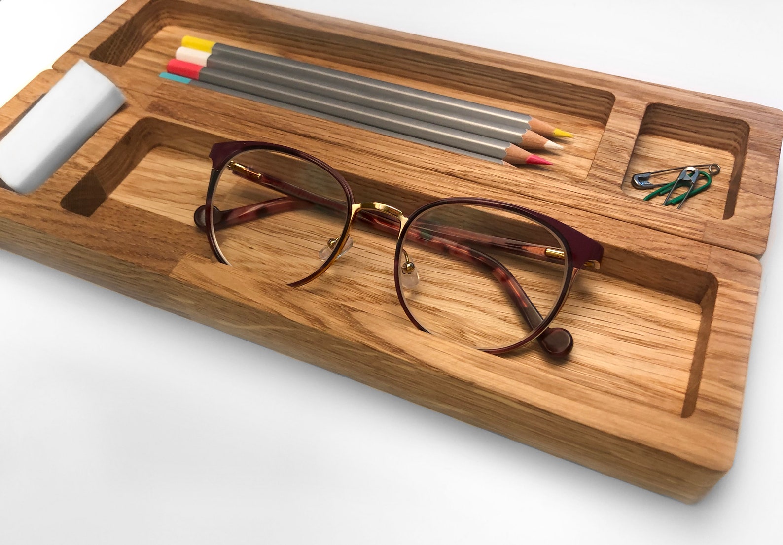 Wooden Pencil Tray Desk Organizer No. 2 GESA Etsy