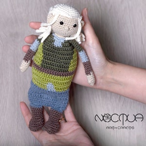 Crochet elf ragdoll plushie - crochet heating pillow for toddler - Amigurumi dou dou