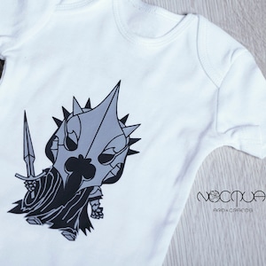 Cursed king baby bodysuit - Unisex white cotton baby grow with original design - baby nursery gift