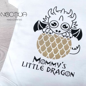 Mommy&#39;s Little Dragon Baby Bodysuit: Goth Nursery Gift