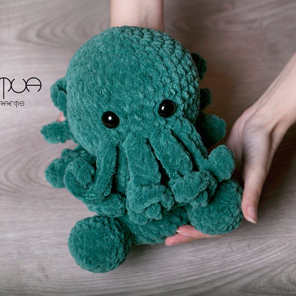 Cthulhu XXL velours au crochet Amigurumi - Peluche super douce Cthulhu Lovecraft - Cute Kreepture - Peluche Kawai - Big Baby Cthulhu