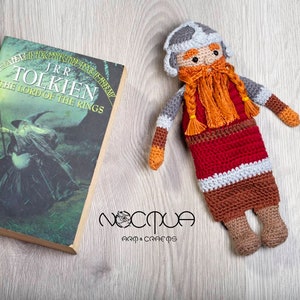 Dwarf warrior plushie - ragdoll with heating pillow -  Dwarf Amigurumi dou dou - Celtic Fantasy character crochet amigurumi