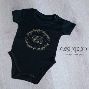 Unisex black cotton baby bodysuit - the smallest person  - Custom baby bodysuit with name -  Baby announcement idea