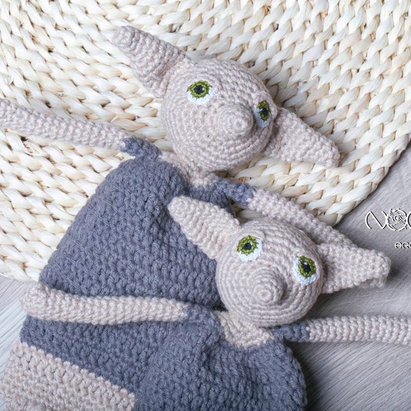 House Elf crochet ragdoll - Elf heating pillow - Amigurumi elf dou dou - free house elf with sock - babyshower gift - nursery decoration