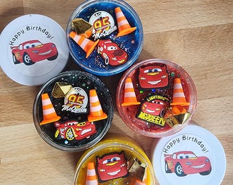 Cars Playdough party favor, playdough jar, kids birthday gift, kid basket stuffer mini play dough kit, sensory kit, kid gift 3 4 5 6 7 8 9