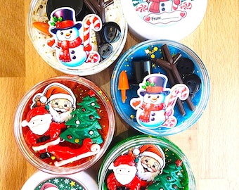 Christmas Playdough jars, Santa stocking stuffer, build a snowman playdough, kids xmas gift, xmas eve basket, sensory dough jar