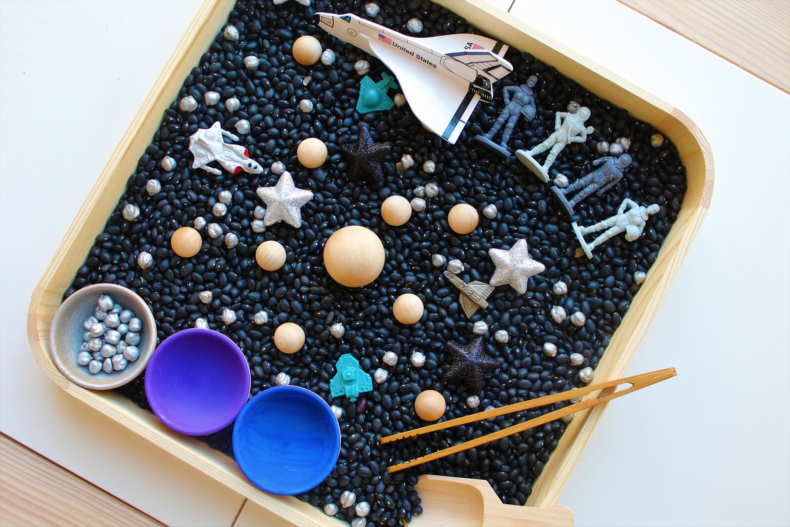 Space Sensory Bin Sensory Box Astronaut Sensory Tray Gift Etsy