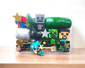 Mine playdough kit, Miner birthday gift, preschool xmas gift, sensory dough, Gamer gift, boy gift 3 4 5 6 7 8
