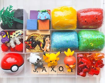 Poke playdough kit, Gamer sensory bin gift, Kids birthday gift, toddler xmas gift, preschool fidget toy, kids sesory play kit