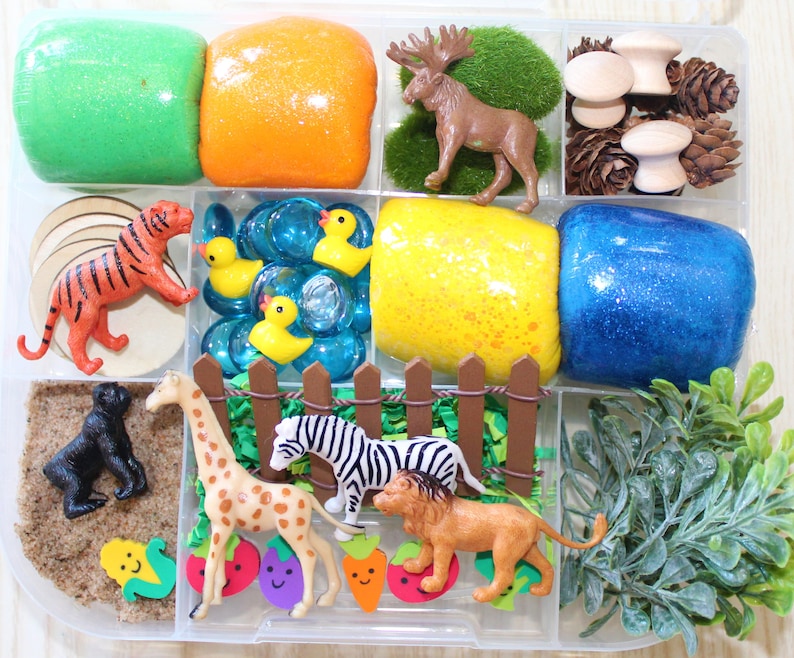 Zoo Playdough Kit Zoo Animal Sensory Box Zoo Playdough Box Etsy