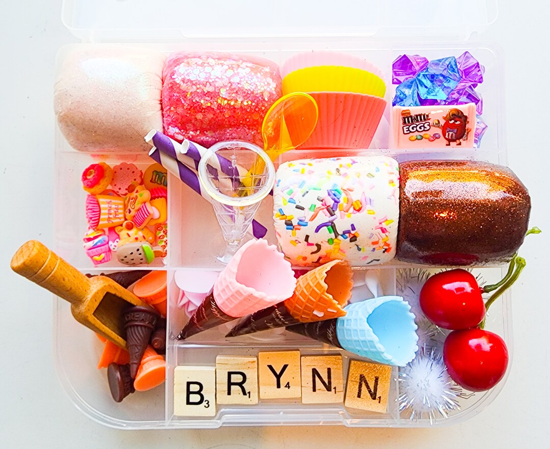 Ice Cream Playdough Kit Ice Cream Sensory Bin Kids Birthday - Etsy