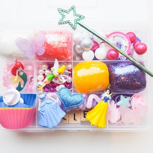 Princess playdough kit, Princess sensory bin, kids birthday gift, kids party favor, sensory box, toddler gift, kids valentine gift