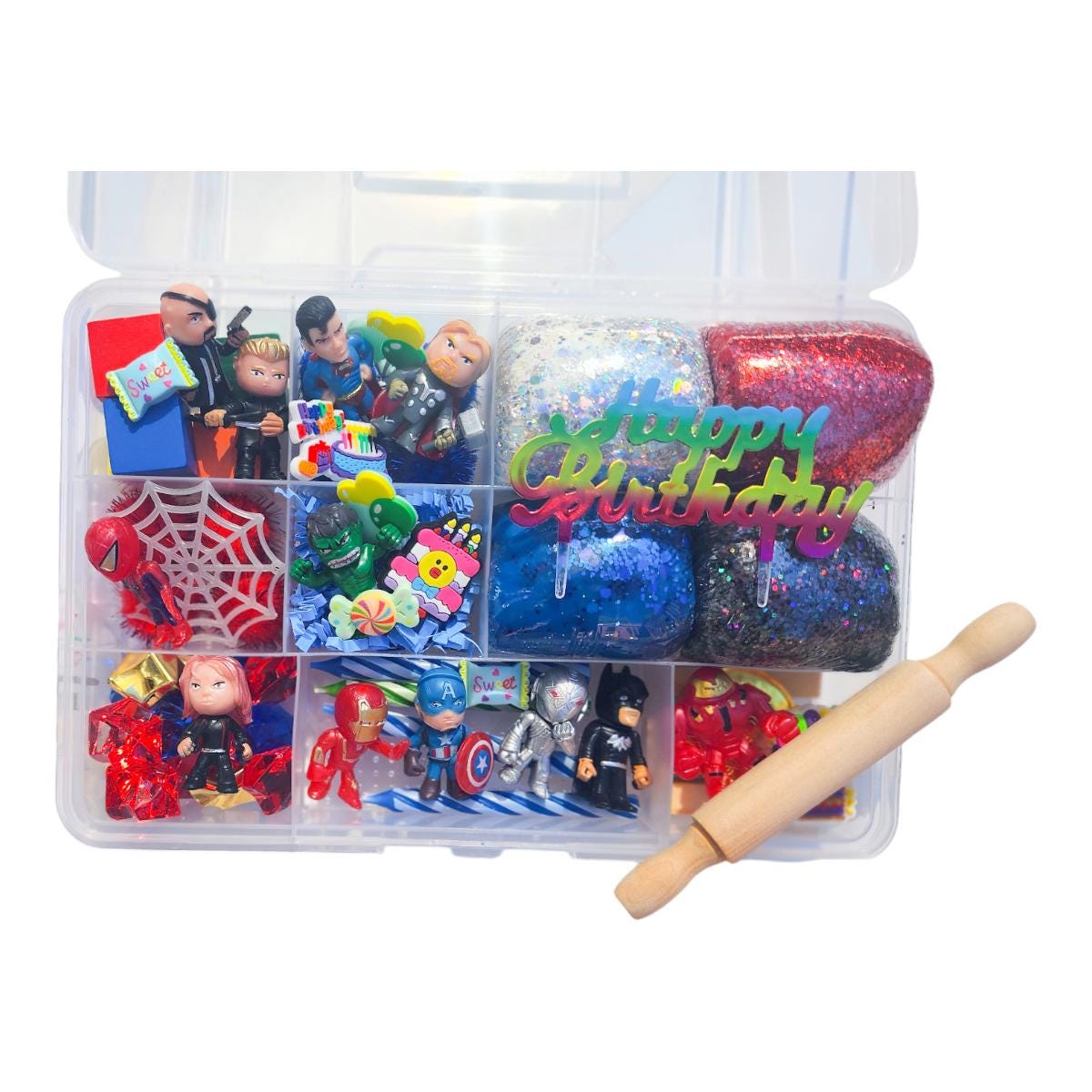 Superhero birthday playdough kit, superhero playdough box, pretend…