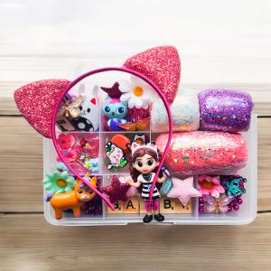 Gabby playdough kit, Gabby sensory bin, kids birthday gift, kids party favor, sensory box, toddler gift, kid easter gift, easter basket