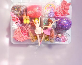 Ballerina playdough kit Nutcracker pretend sensory play Toddler xmas gift preschool activity box kids birthday gift, recital gift