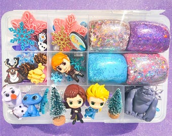Snow Princess Playdough Kit, Winter wonderland sensory bin, toddler xmas gift, preschool birthday gift, pretend play sensory