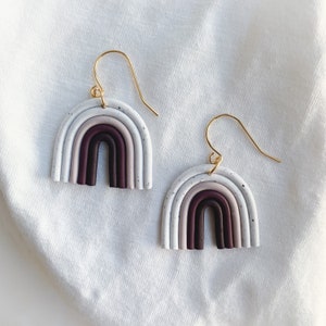 Rainbow Arch Statement Earrings Handmade Hypoallergenic Lightweight Polymer Clay /  Polymeerimassa Korvakorut