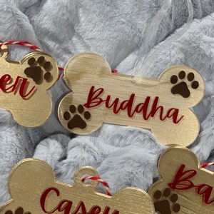 Personalized pet dog ornament Christmas gift cute holiday season custom acrylic design home decor